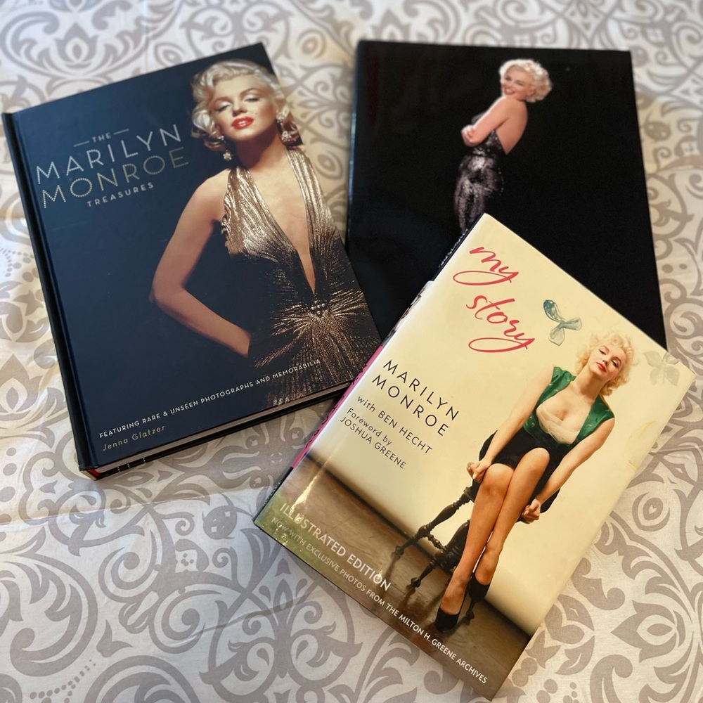 Marilyn Monroe Book Collection - Black, White, Cream Covers